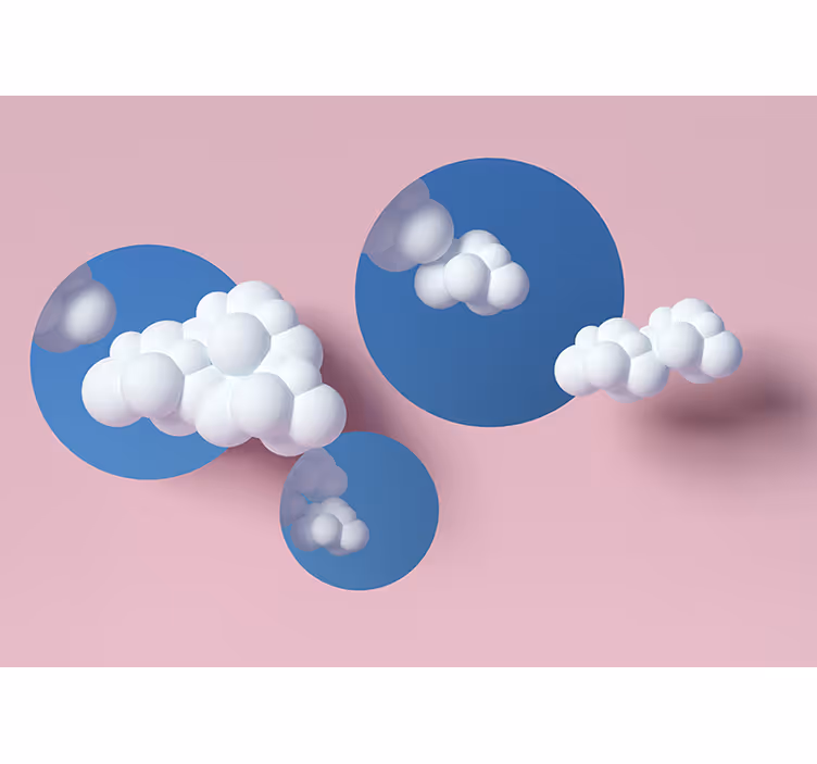 Soyut duvar resim puffy clouds oyun - TenStickers