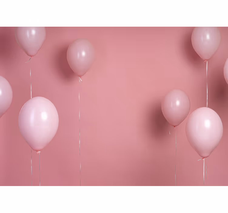Pembe balonlar ve arka plan çocuklar duvar resimleri - TenStickers