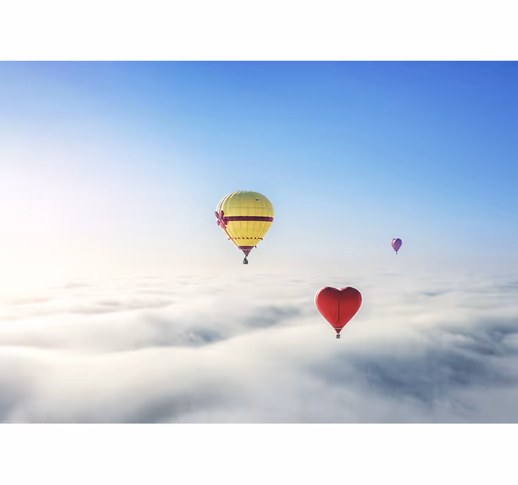 Aşk duvar resim - yüzen kalp balonları - TenStickers