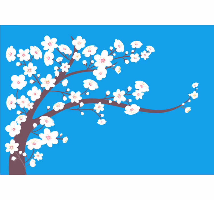 Çiçek duvar resim sakura Çiçeği dalları - TenStickers