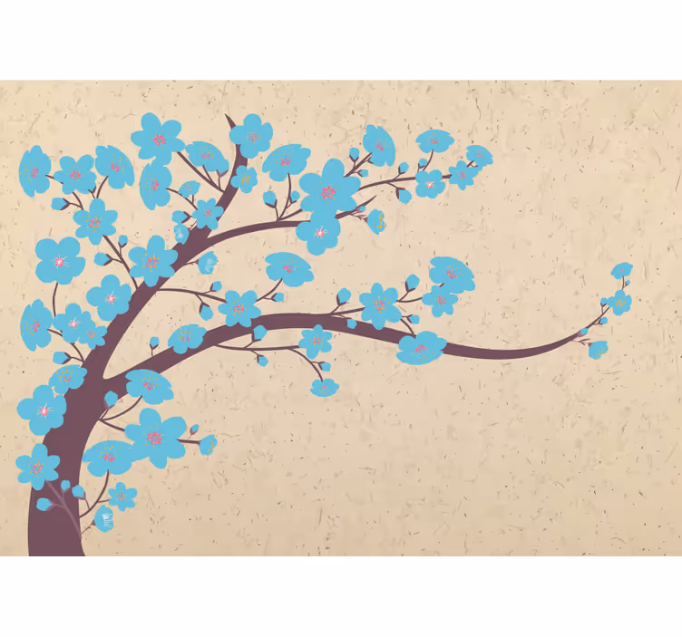 Çiçek duvar resim sakura Çiçeği dallar - TenStickers