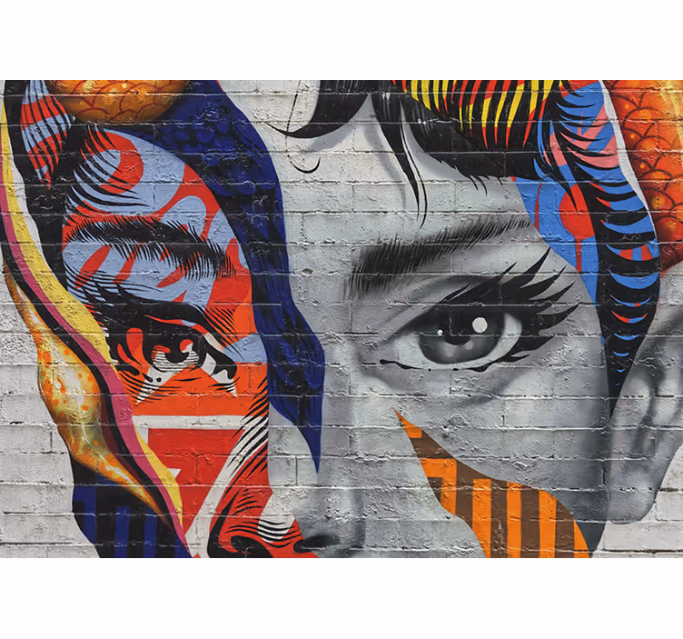 Audrey hepburn duvar yazısı kentsel sanat duvar kağıdı - TenStickers
