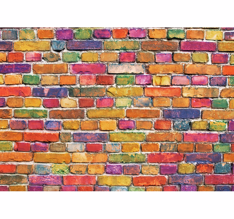 Renkli sanat eseri tuğlalar klasik sanat duvar resmi - TenStickers