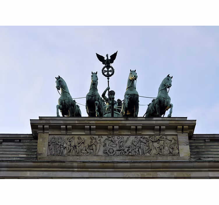Berlin duvar resim brandenburg kapısı heykeli - TenStickers