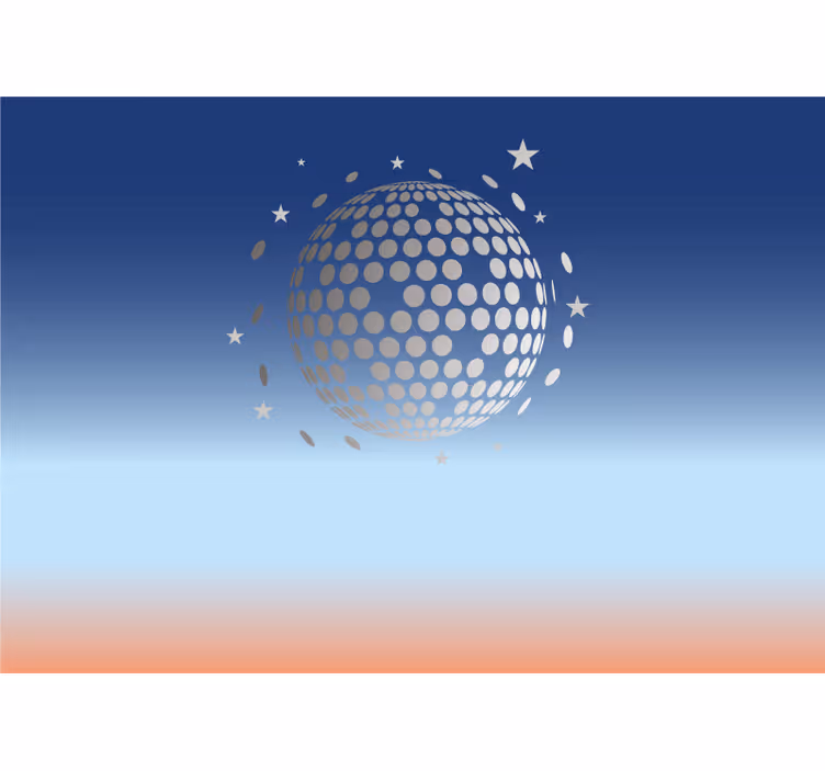 Müzik temalı duvar resim disco top tasarımı - TenStickers