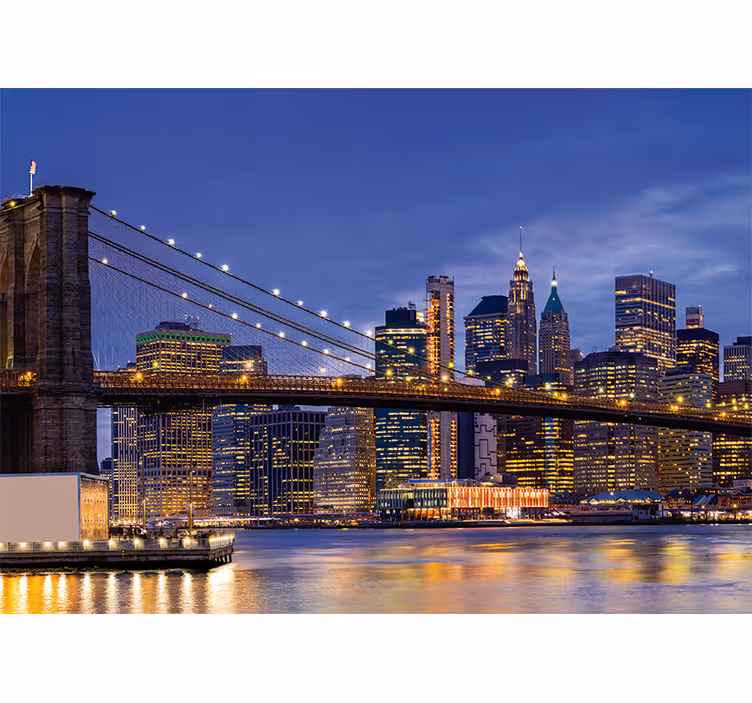New york duvar resmi brooklyn köprüsü manzarası - TenStickers