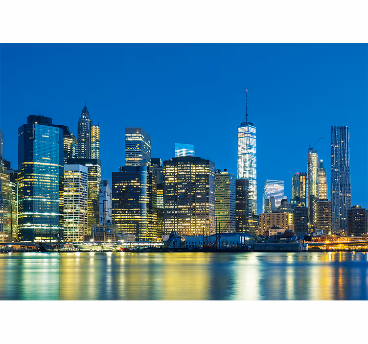 New york duvar resmi nyc silueti gece - TenStickers
