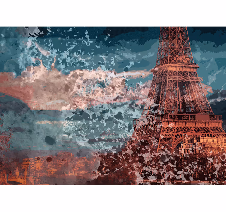 Paris duvar resmi eiffel kulesi silueti - TenStickers
