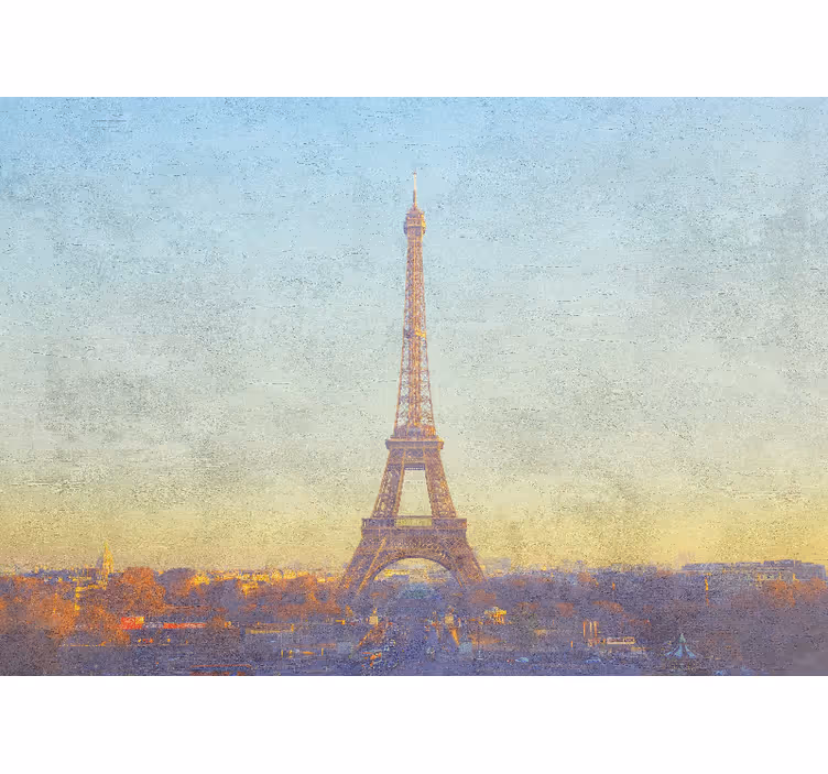 Paris duvar resmi eiffel kulesi alacakaranlık - TenStickers