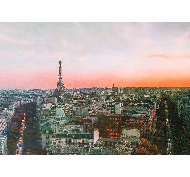Paris duvar resmi eiffel kulesi gün batımı - TenStickers