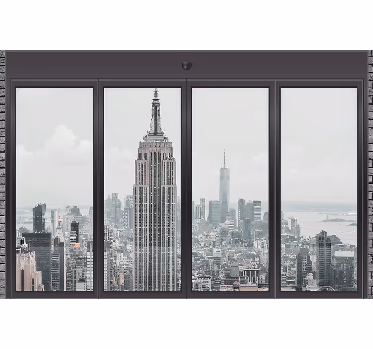 Empire state şehir duvar resmi ile pencere - TenStickers