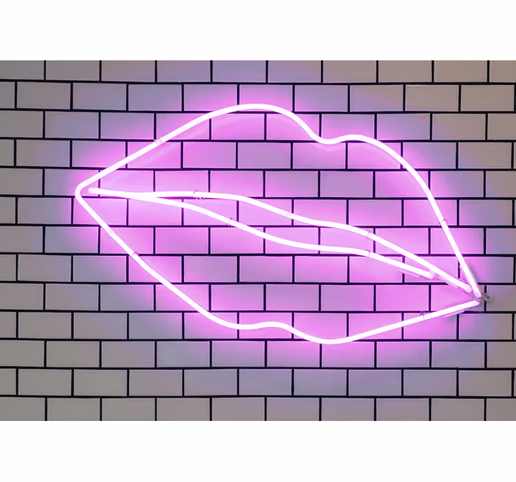 Aşk duvar resim - neon dudak Şekli - TenStickers