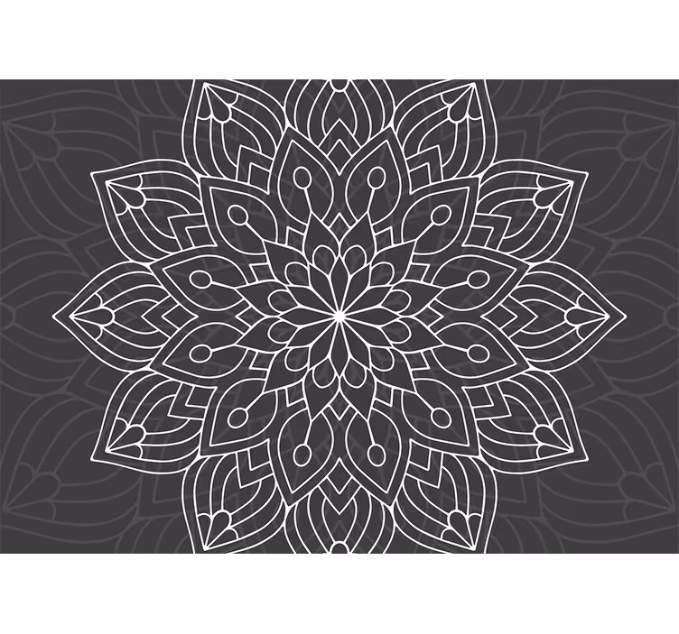 Benzersiz ince çizgili desen mandala duvar kağıdı - TenStickers