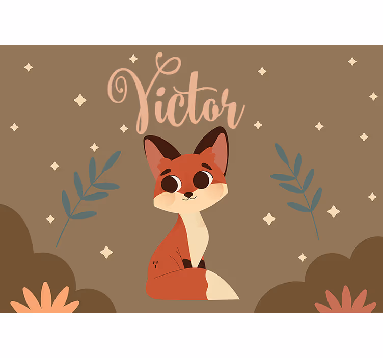 çocuk için sevimli tilki adı kreş duvar resmi - TenStickers