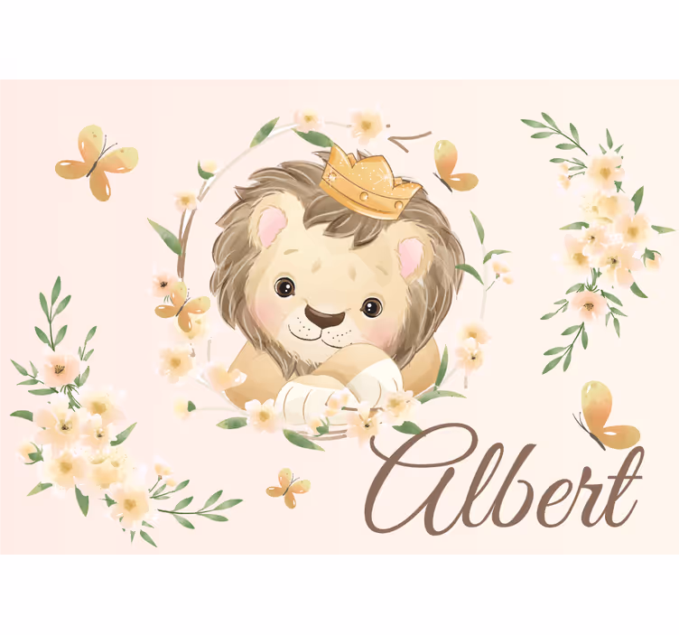 Aslan duvar reslim sevimli aslan kral - TenStickers