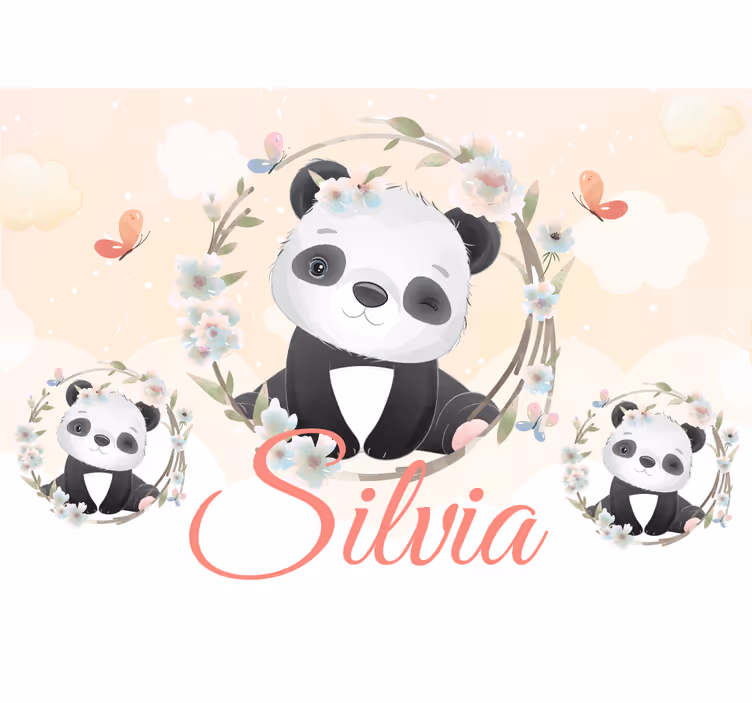 Sevimli hayvanlar panda isimli çocuklar duvar resimleri - TenStickers