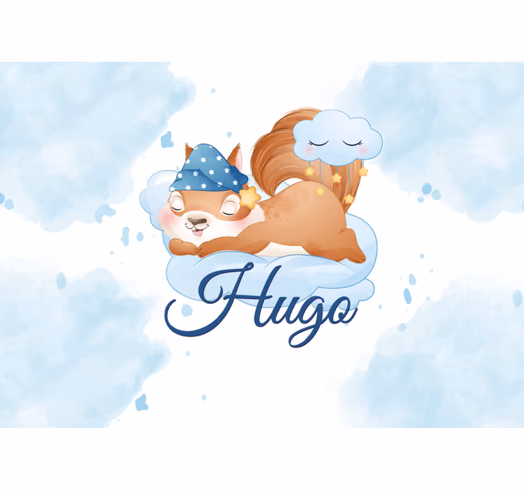 Kreş duvar resmi uykulu sincap hayalleri - TenStickers