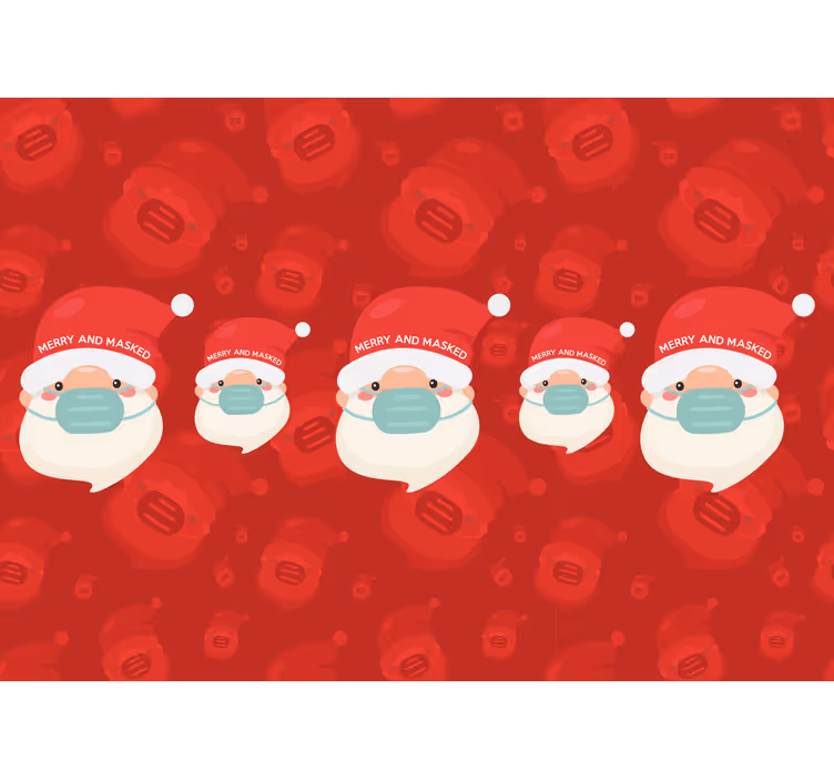 Noel duvar reslim maskeli noel baba - TenStickers