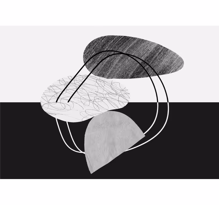 Soyut duvar resim geometrik mono Şekiller - TenStickers