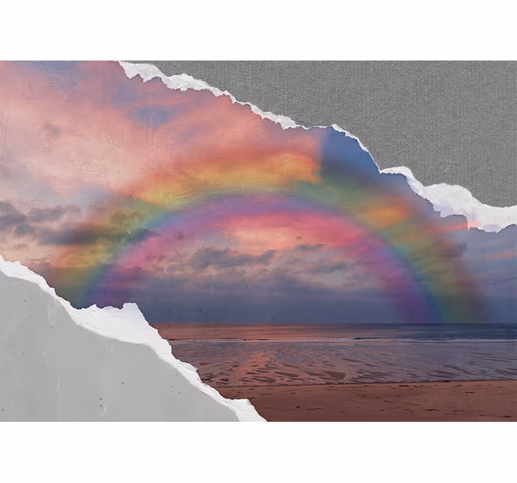 Canlı gökkuşağı yayı gökyüzü duvar resim - TenStickers