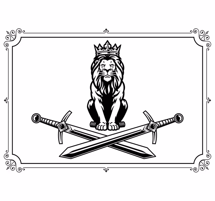 Ormanın kralı siluetleri aslan duvar kağıdı - TenStickers