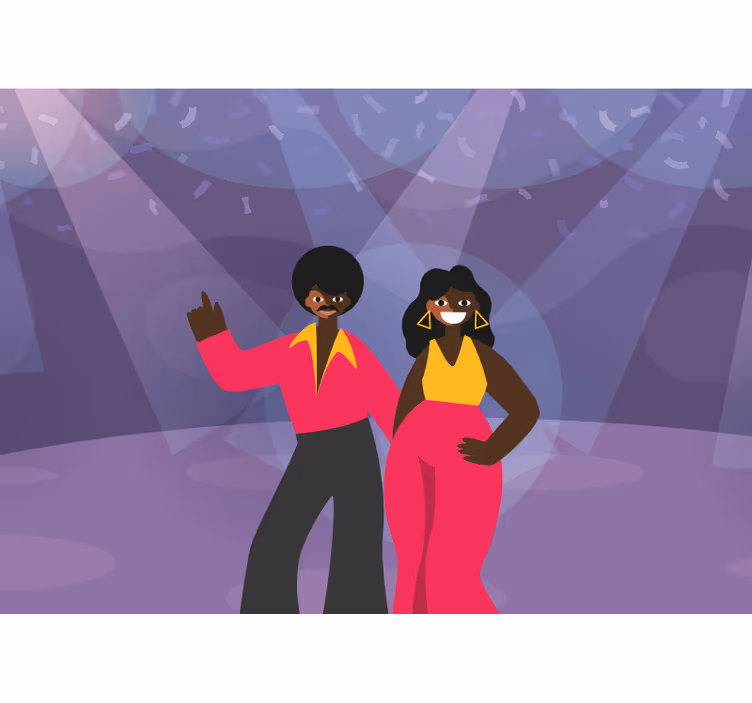 Müzik temalı duvar resmi - disko dans Çifti - TenStickers