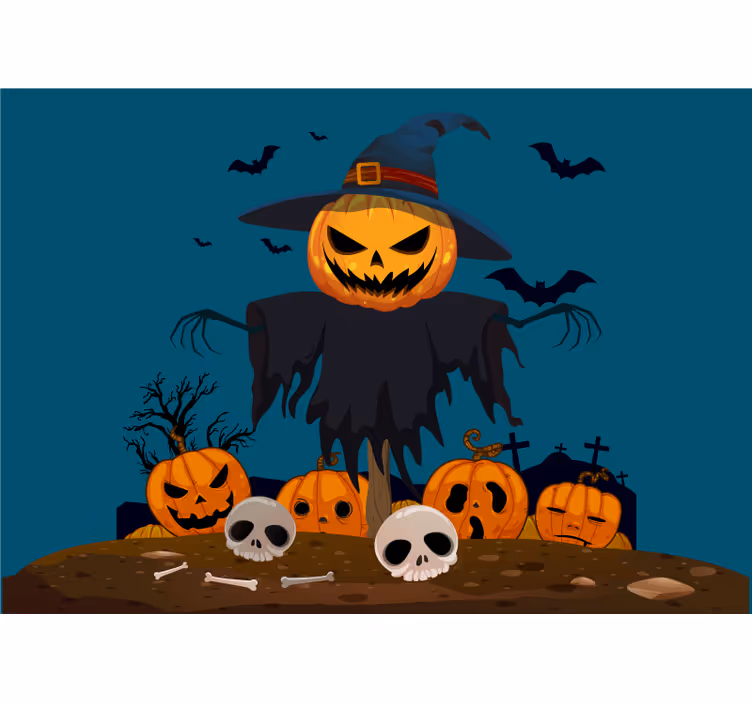 Korkutucu korkuluk oturma odası duvar resmi - TenStickers