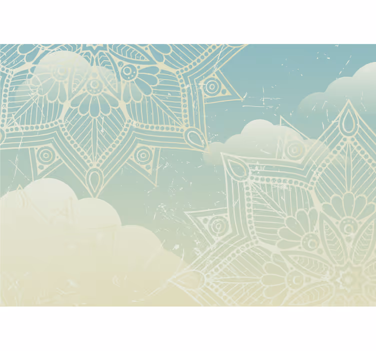 Mandala bulutlar gökyüzü sepya duvar kağıdı - TenStickers
