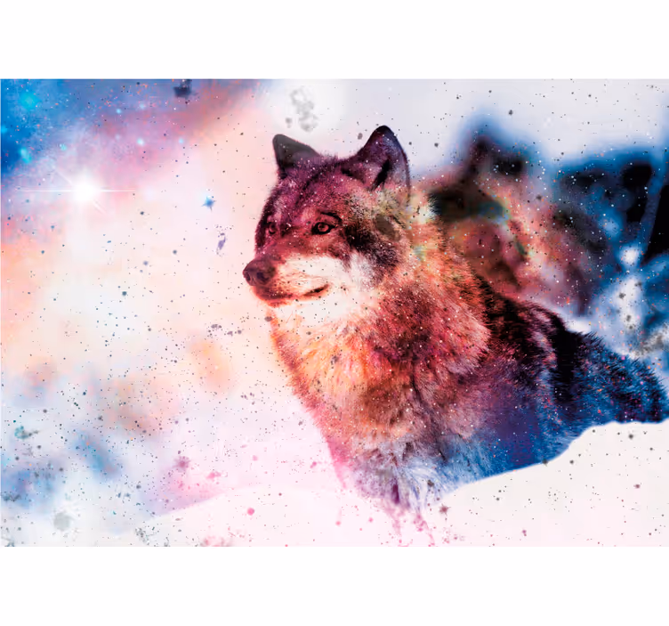 Yıldıza bağlı kurt modern duvar resmi - TenStickers