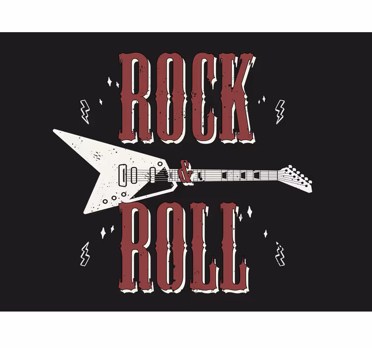 Gitar tasarımı duvar resimleri ile rock n' roll - TenStickers