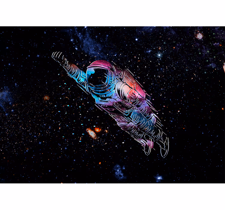 Uzayda astronot kavramı duvar kağıdı - TenStickers