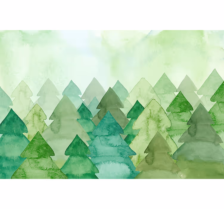 Orman duvar resmi lush green pines - TenStickers
