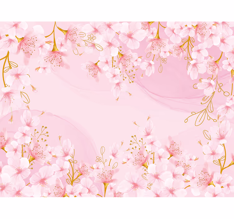 Çiçek duvar resim sakura zarafeti - TenStickers