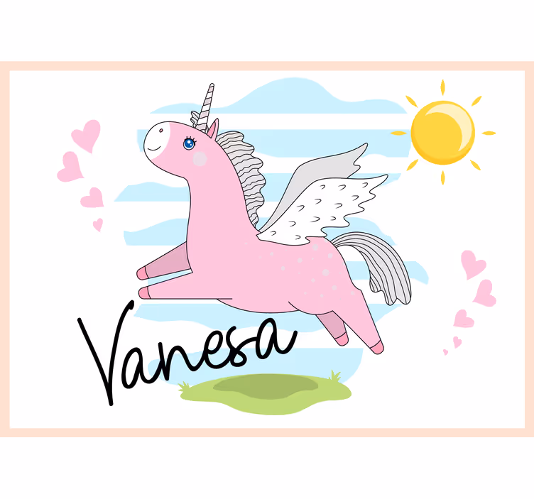 Bulutta pembe tek boynuzlu at duvar kağıdı - TenStickers