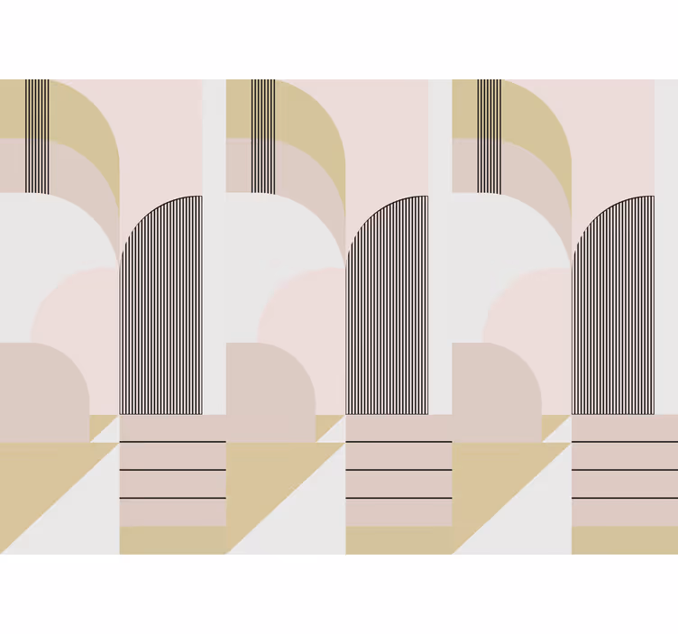 Pastel renkler geometrik kentsel tasarım duvar kağıdı - TenStickers