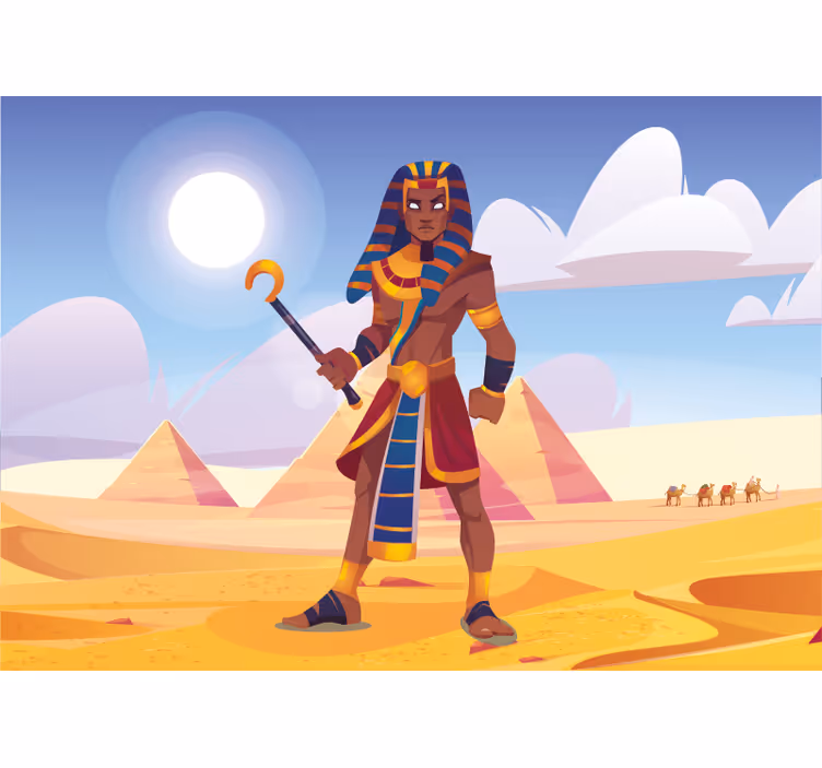 Firavun ramses ii tasarım modern duvar kağıdı - TenStickers