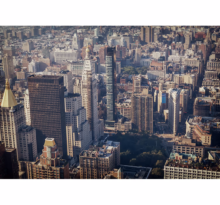 New york'un retro renkli manzarası duvar kağıdı - TenStickers