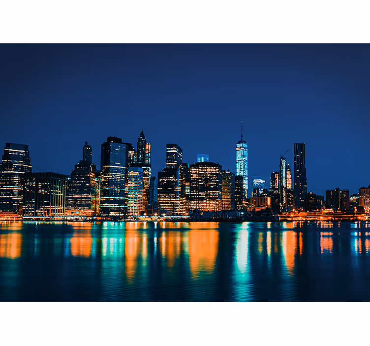 New york manzarası gece duvar kağıdı - TenStickers
