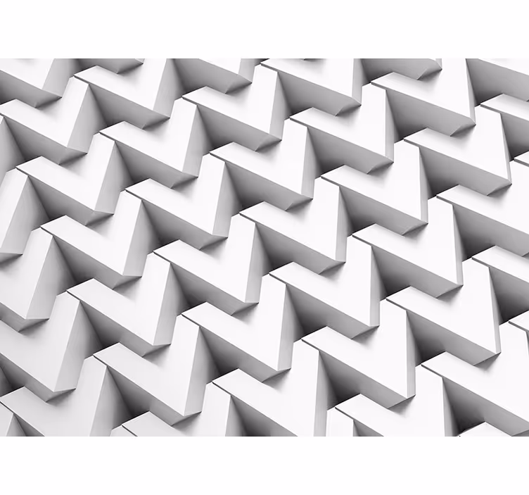 Beyaz zarif geometrik 3d duvar resmi - TenStickers