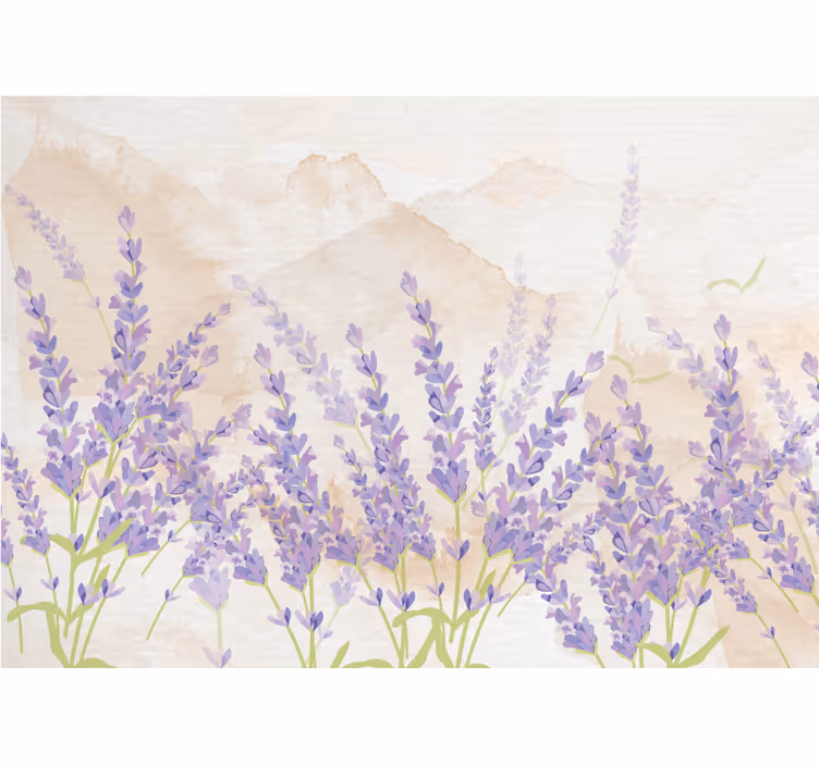 Provencal suluboya lavanta duvar kağıdı - TenStickers