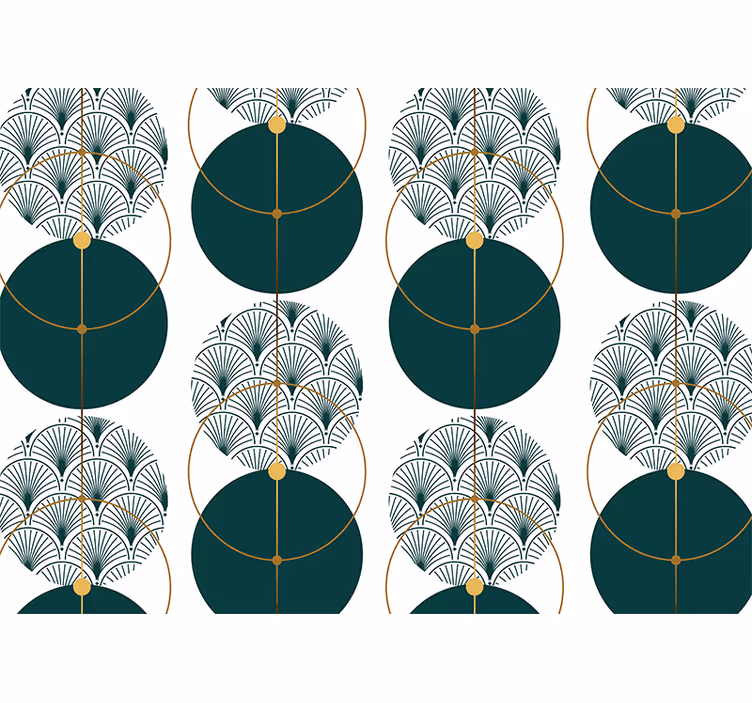 Doku ve desen duvar resim geometrik fan desenleri - TenStickers