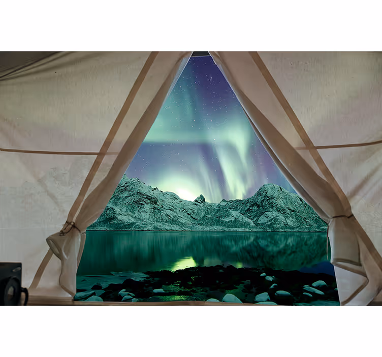 Aurora borealis görünümü manzara duvar resim - TenStickers
