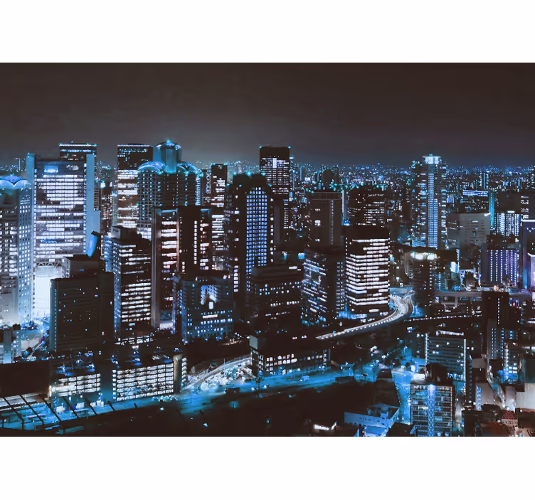 Gece manzarası manzara oturma odası duvar resmi - TenStickers