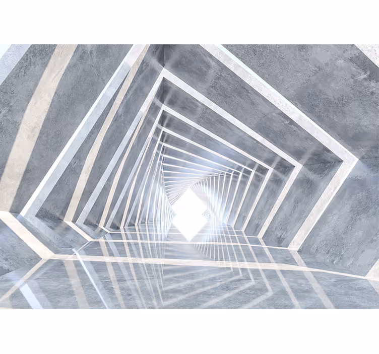 Soyut duvar resim geometrik perspektif derinliği - TenStickers
