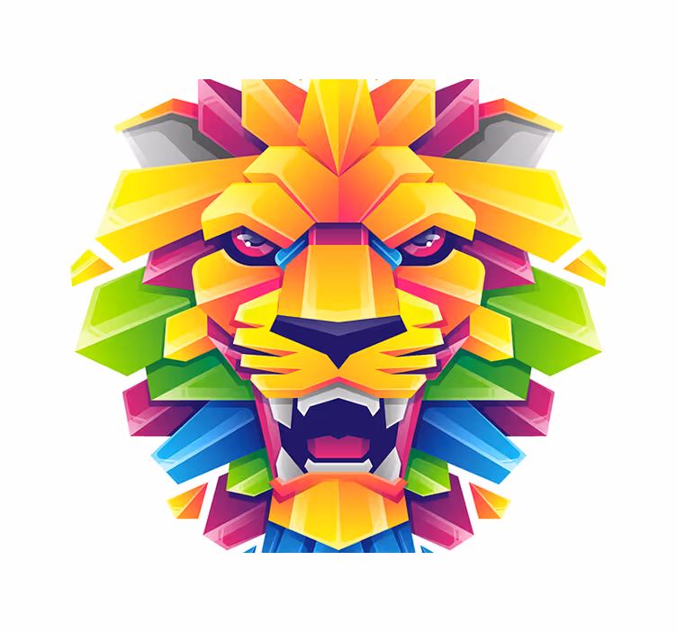 Aslan duvar resmi - canlı aslan yüzü - TenStickers