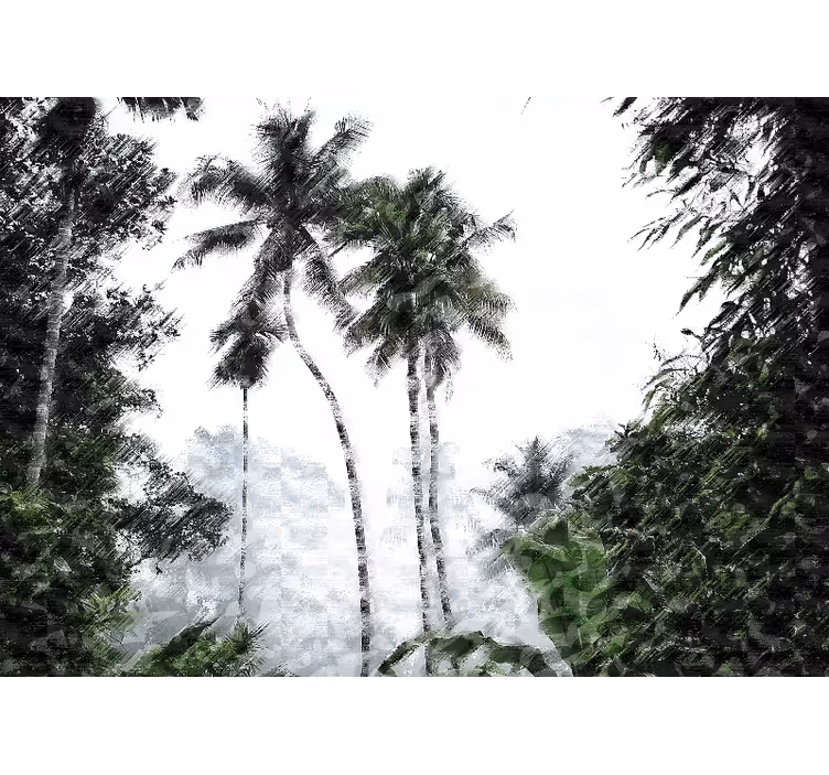 Doğa duvar resim palm ağaçları huzuru - TenStickers