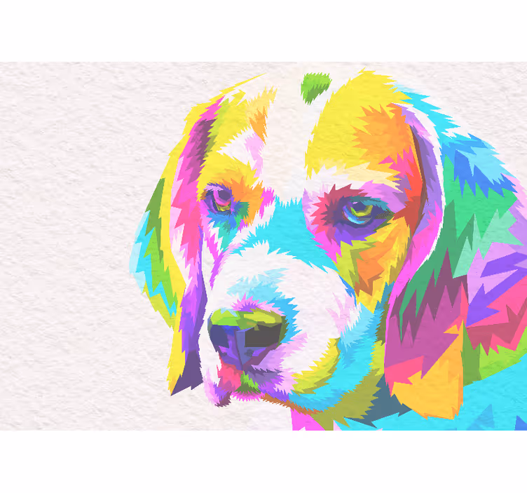 Hayvan duvar resim renkli köpek portresi - TenStickers