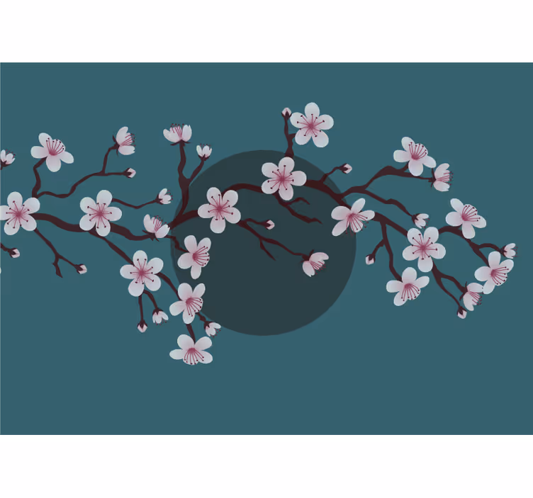 Kiraz ağacı dalı eski duvar resmi - TenStickers