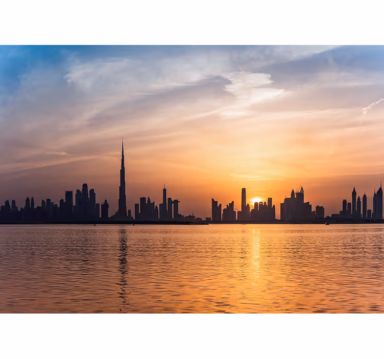Şehir ve ülke duvar resmi dubai gökyüzü günbatımı - TenStickers