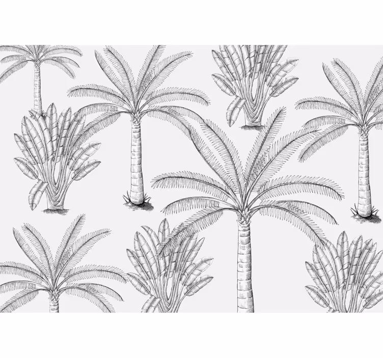 Ağaçlar duvar resim palm ağaç Çizimleri - TenStickers